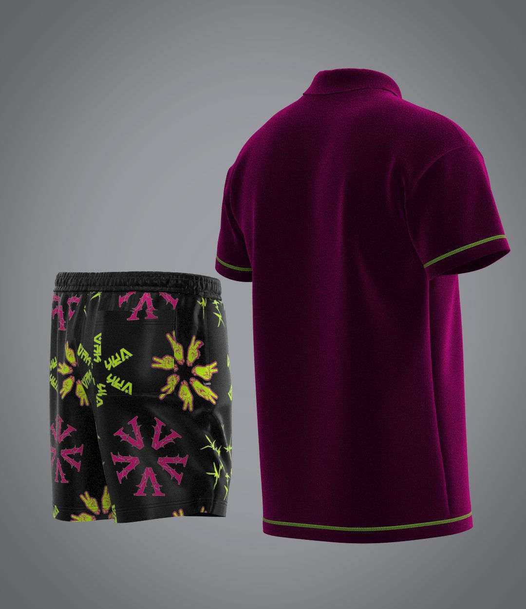 Ensemble Flowers Burgundry Sponge VRUNK