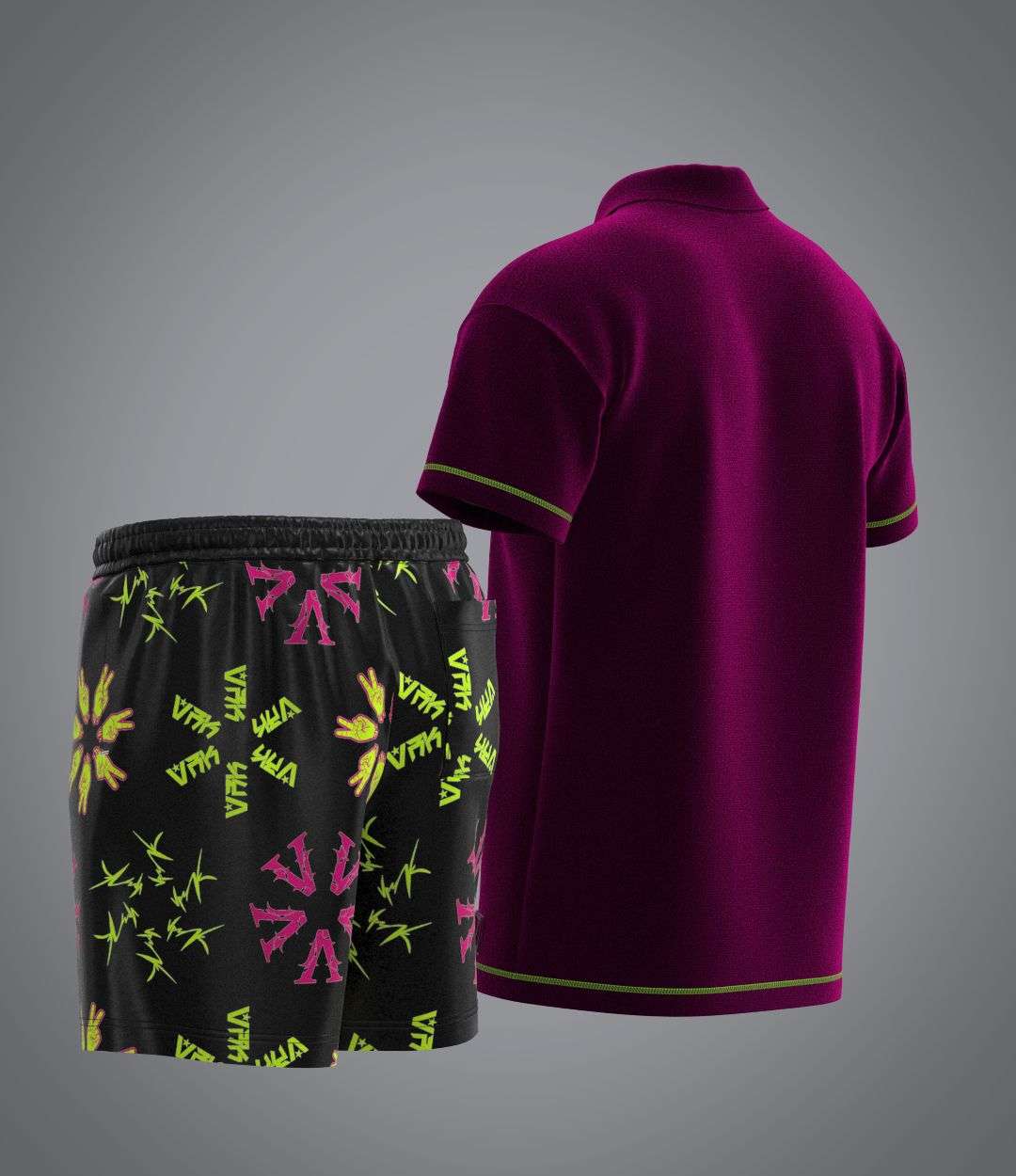 Ensemble Flowers Burgundry Sponge VRUNK